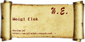 Weigl Elek névjegykártya