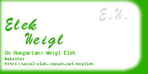 elek weigl business card